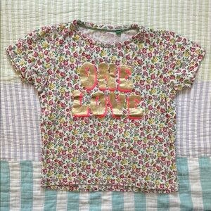 Mini Boden “One Love” Floral Kids Tee